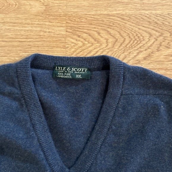 Lyle & Scott V-Neck Sweater Men's Multicolor XXL 100% Pure Lambswool Pullover - Picture 2 of 9